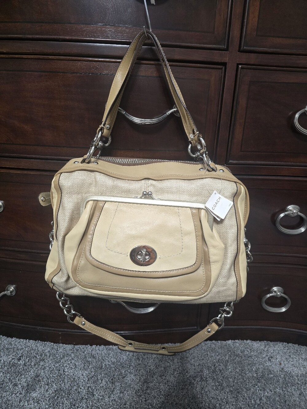 Nwt- Vintage, Leather shoulder bag, Coach Bonnie Satchel